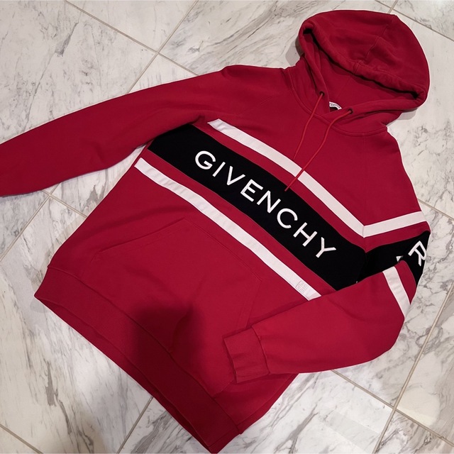 GIVENCHY - ジバンシィ ロゴ ボーダー スウェット パーカー プル GIVENCHY - ジバンシィ ロゴ ボーダー スウェット パーカー プル