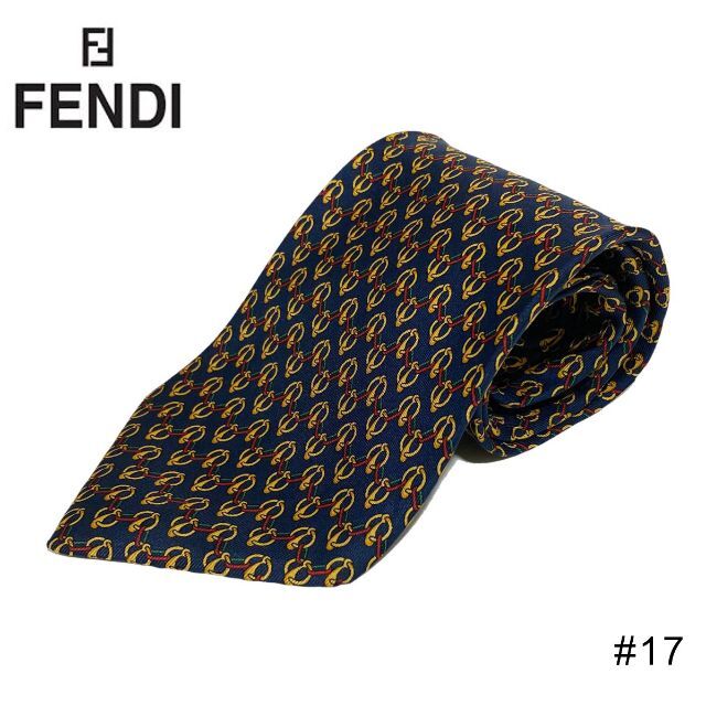 FENDI(フェンディ)の■送無【フェンディ】ネクタイ イタリア製 シルク 高級 メンズ 紺・赤系 #17 メンズのファッション小物(ネクタイ)の商品写真