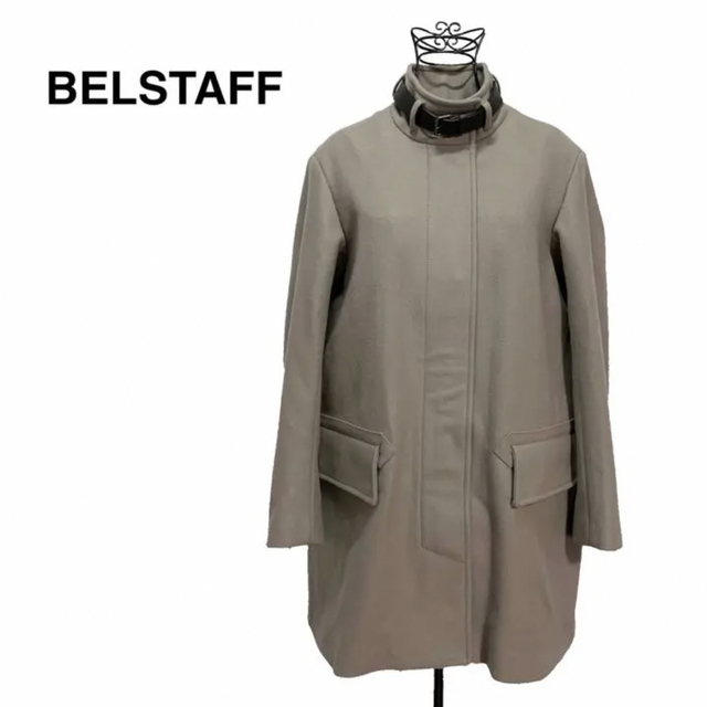 最安値 - BELSTAFF ☆未使用 イタリア製 コート ウール レザーベルト