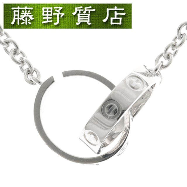 （美品）カルティエ CARTIER ベビーラブ ネックレス LOVE K18 WG ホワイトゴールド ビス B7212500 8917