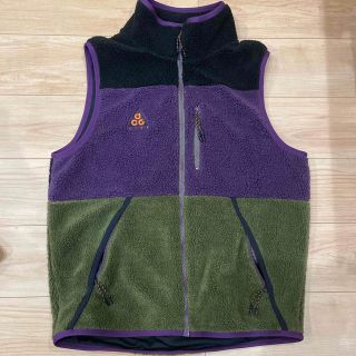 90s オールド ナイキ ACG フルジップ フリース ベスト スウォッシュ 黒