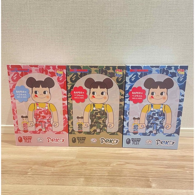 BE@RBRICK BAPE(R) ペコちゃん 100％ & 400％3色セット