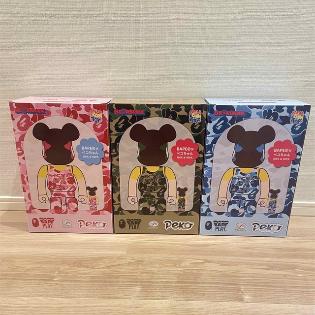 BE@RBRICK BAPE(R) ペコちゃん 100％ & 400％3色セット