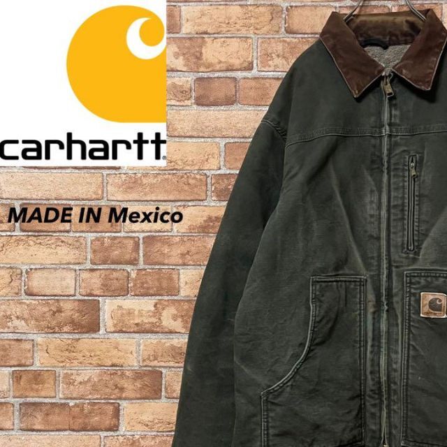 【入手困難】カーハート☆ダックジャケット メキシコ製 ボア2XL ダークブラウンUSA古着