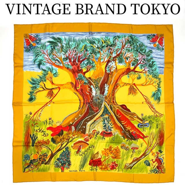 HERMES エルメス スカーフ カレ90 kuggor tree クガールツリー ...