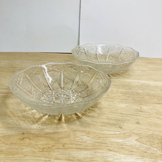 昭和レトロ ガラス皿 飾り皿 2枚セット - 美術品/アンティーク