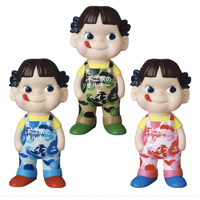 履き心地◎ 不二家ソフビ BAPEペコちゃん&BE@RBRICK 超合金 2体set
