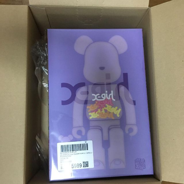 BE@RBRICK X-girl CLEAR PURPLE 100% 400% -