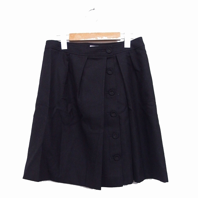 kumikyoku（組曲）(クミキョク)のクミキョク 組曲 スカート ラップスカート ミニ ウール 2 ブラック 黒 レディースのスカート(ミニスカート)の商品写真