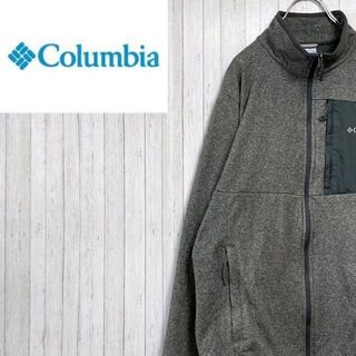 コロンビア(Columbia)のコロンビア　ジップアップジャケット　グレー　刺繍ロゴ　アウトドア　S(その他)