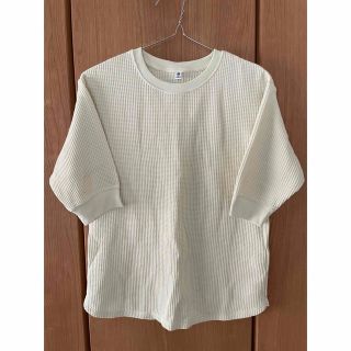 ユニクロ(UNIQLO)の【UNIQLO】ワッフルクルーネックT 5分袖　キッズ（150）(Tシャツ/カットソー)