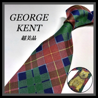 222【GEORGE KENT】ジョージケント ネクタイ  紺×赤×緑×チェック(ネクタイ)