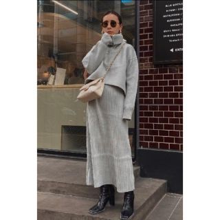 アメリヴィンテージ(Ameri VINTAGE)の大幅値下げ！美品★アメリBIG COLLAR SET KNIT DRESS(ロングワンピース/マキシワンピース)