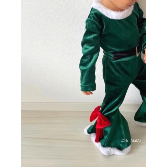 子ども クリスマス フレア セットアップ キッズ エルフ コスプレ ふわふわ キッズ/ベビー/マタニティのキッズ服女の子用(90cm~)(ワンピース)の商品写真