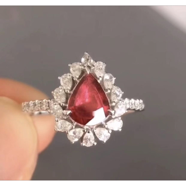 中古 通販 ⭐天然 ルビー ダイヤモンド リング k18 0.52ct リング(指輪