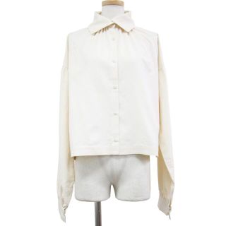 BACCA バッカ トゥモローランド シャツ ブラウス オフホワイト 白 36(9号) 長袖 ショート丈 ボリュームスリーブ ギャザー コットン シルク 21春夏 【レディース】【美品】【RL006】