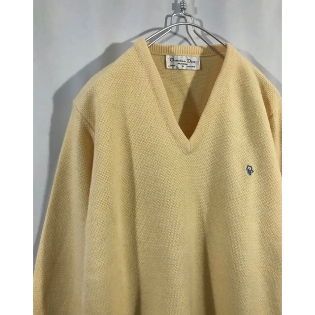 90s USA製 クリスチャンディオール Dior 刺繍 ニット 古着メンズ S