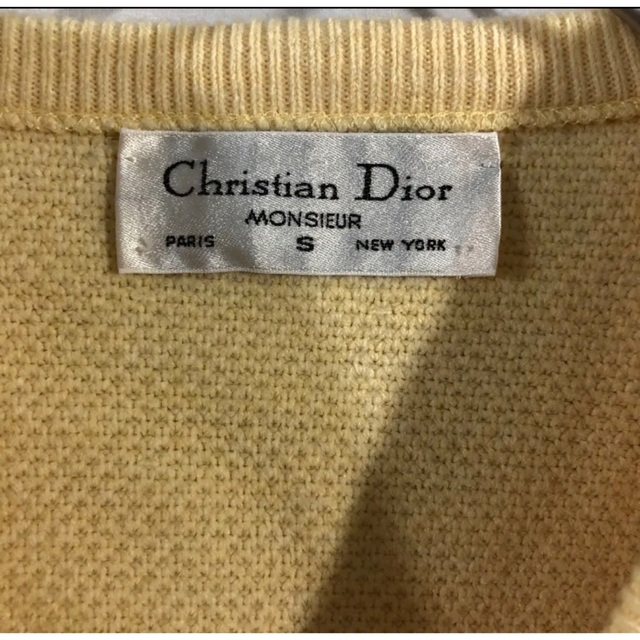 90s USA製 クリスチャンディオール ニット Dior 古着メンズ S 刺繍