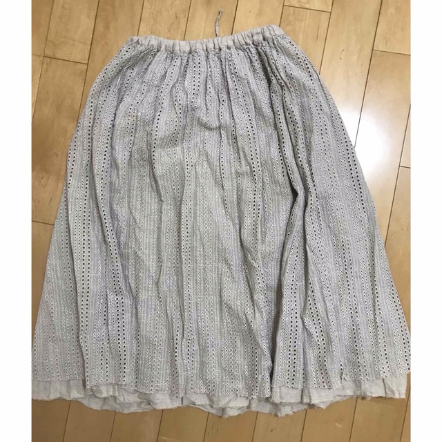 レディースnest Robe リネンコットンアイレット刺繍スカート
