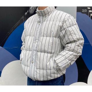 ステューシー(STUSSY)のStussyダウン (stripe down puffer jacket) M(ダウンジャケット)