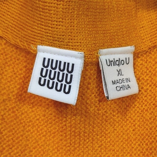 UNIQLO(ユニクロ)のユニクロU ウールVネックカーディガン イエロー XL オレンジ レディースのトップス(カーディガン)の商品写真