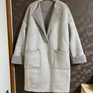 natural couture - natural couture フェイクムートンコート グレージュ