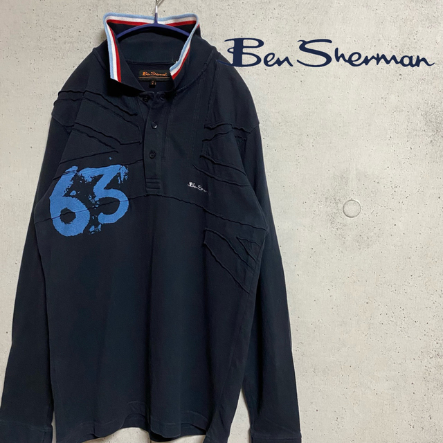 Ben Sherman - ベンシャーマン/ポロシャツ 刺繍ロゴ ダークネイビー M