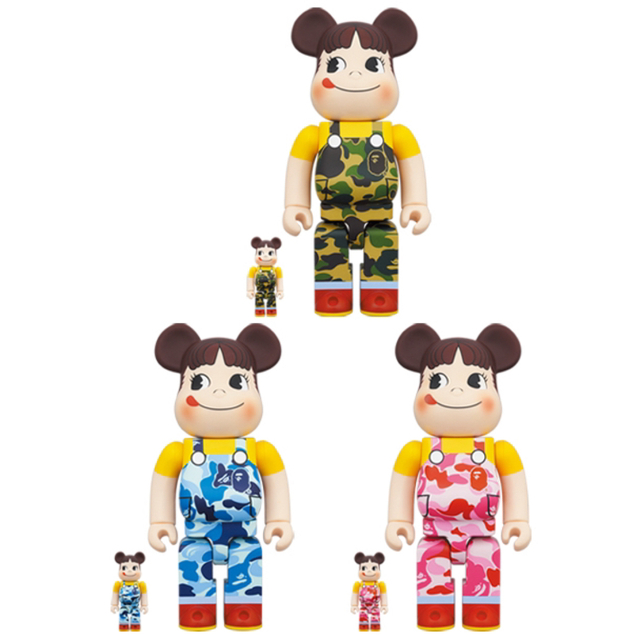 新しいスタイル ペコちゃん BAPE®︎ BE@RBRICK - BE@RBRICK 100% 3体