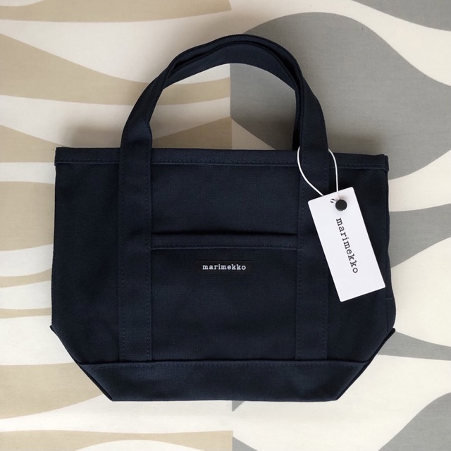 新品 marimekko MINI PERUSKASSI トートバッグ ネイビー