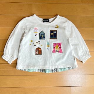 クレードスコープ(kladskap)のkladskapクレードスコープコロボックル窓アニマルチェックトレーナー90cm(Tシャツ/カットソー)