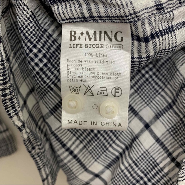 B:MING LIFE STORE by BEAMS(ビーミング ライフストア バイ ビームス)のB:MING by BEAMS チェック柄 麻 リネン 長袖 シャツ レディースのトップス(シャツ/ブラウス(長袖/七分))の商品写真