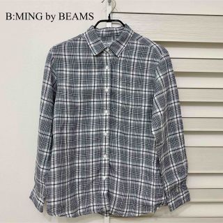 ビーミング ライフストア バイ ビームス(B:MING LIFE STORE by BEAMS)のB:MING by BEAMS チェック柄 麻 リネン 長袖 シャツ(シャツ/ブラウス(長袖/七分))