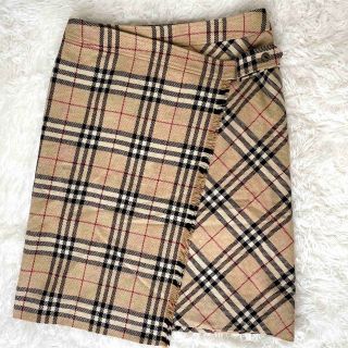 バーバリー(BURBERRY)のBurberry London ノバチェック カシミヤ混　ラップスカート(ひざ丈スカート)