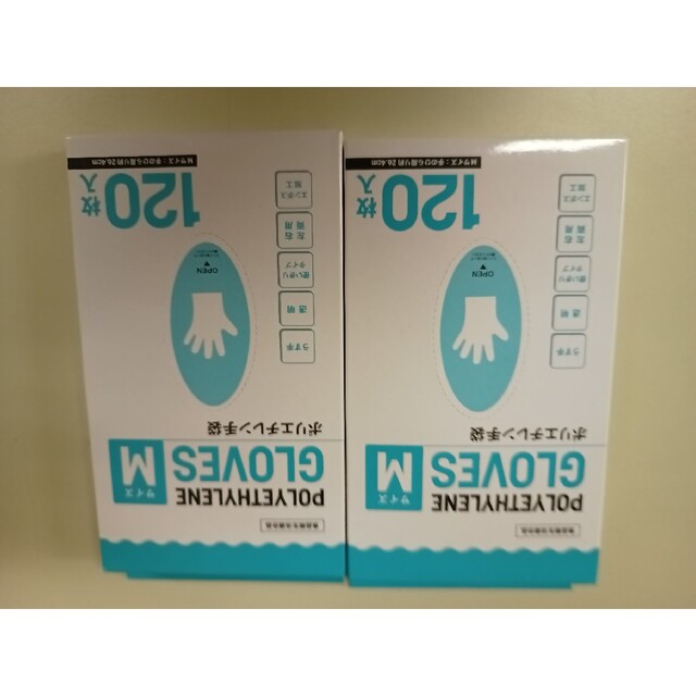 ポリエチレン　手袋 120枚✕2　Msize インテリア/住まい/日用品のインテリア/住まい/日用品 その他(その他)の商品写真