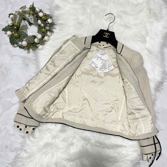 MOSCHINO - 本物 新品 タグ付 モスキーノ パール装飾 ノーカラー