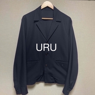 サンシー(SUNSEA)の【URU】ウル コットンレーヨンジャケット サイズ1 ネイビー 19AW(テーラードジャケット)