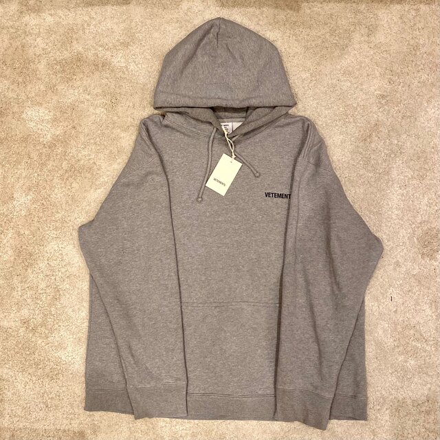 VETEMENTS Logo Hoodie gray Sサイズ