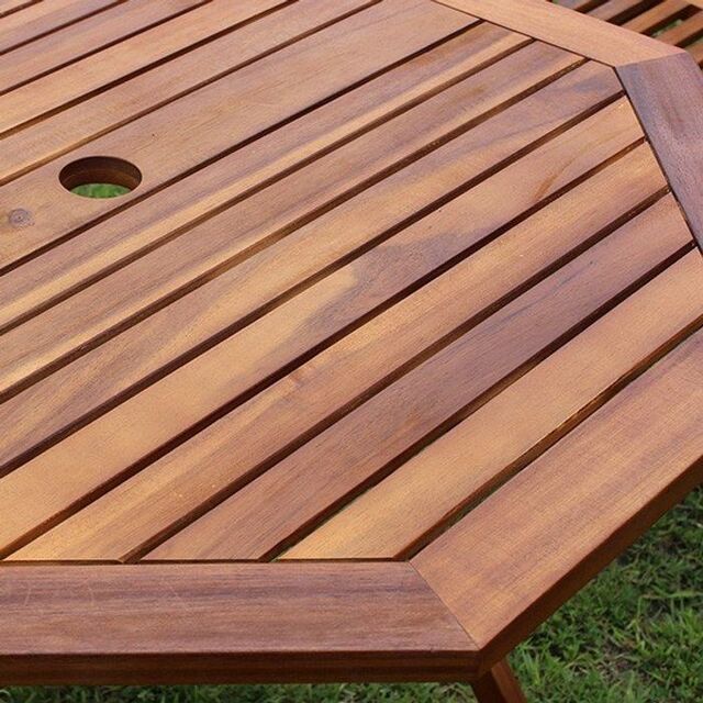 ガーデンテーブル 木製 八角テーブル90cm おしゃれ インテリア/住まい/日用品の机/テーブル(アウトドアテーブル)の商品写真