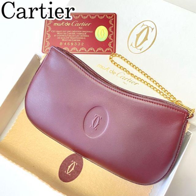 【未使用】Cartier カルティエ マストライン ポーチ ミニバッグ チェーン