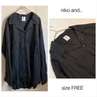 ニコアンド(niko and...)のniko and.. 黒ロングシャツ テロっと素材 ブラウス(シャツ/ブラウス(長袖/七分))