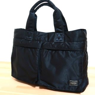 ポーター(PORTER)の美品 PORTER タンカー 黒 トートバッグ 小 ナイロン ツイル 吉田カバン(トートバッグ)