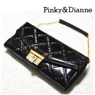 ピンキーアンドダイアン(Pinky&Dianne)の《ピンキー＆ダイアン》新品 ポケット多数 ジュエル レザー かぶせ式 長財布(財布)