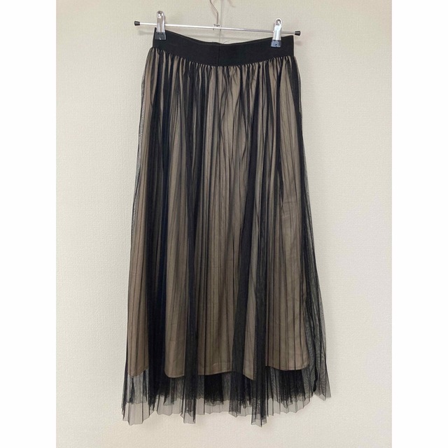 fifth(フィフス)のプリーツチュールドッキングサテンスカート レディースのスカート(ロングスカート)の商品写真