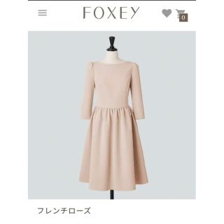 フォクシー(FOXEY)のfoxey winter wonder ワンピース フレンチローズ 38(ひざ丈ワンピース)