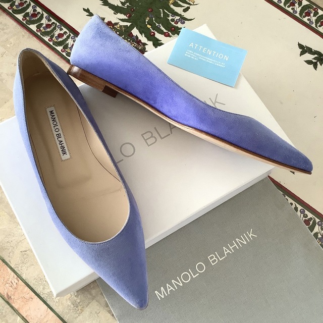 MANOLO BLAHNIK(マノロブラニク)の試着のみ新品!憧れのマノロブラニク 定番フラット バレリーナ 24㎝ レディースの靴/シューズ(バレエシューズ)の商品写真