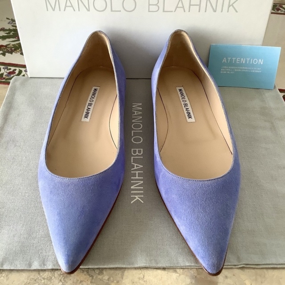 MANOLO BLAHNIK(マノロブラニク)の試着のみ新品!憧れのマノロブラニク 定番フラット バレリーナ 24㎝ レディースの靴/シューズ(バレエシューズ)の商品写真