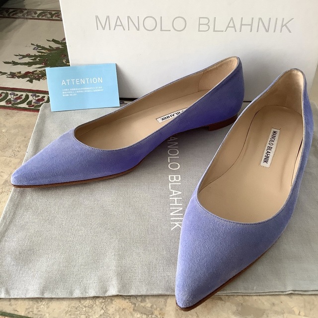 MANOLO BLAHNIK(マノロブラニク)の試着のみ新品!憧れのマノロブラニク 定番フラット バレリーナ 24㎝ レディースの靴/シューズ(バレエシューズ)の商品写真