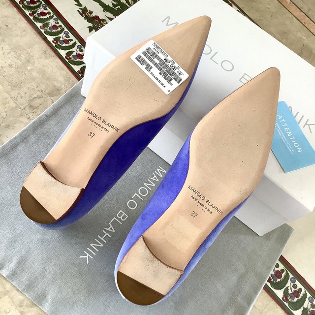 MANOLO BLAHNIK(マノロブラニク)の試着のみ新品!憧れのマノロブラニク 定番フラット バレリーナ 24㎝ レディースの靴/シューズ(バレエシューズ)の商品写真