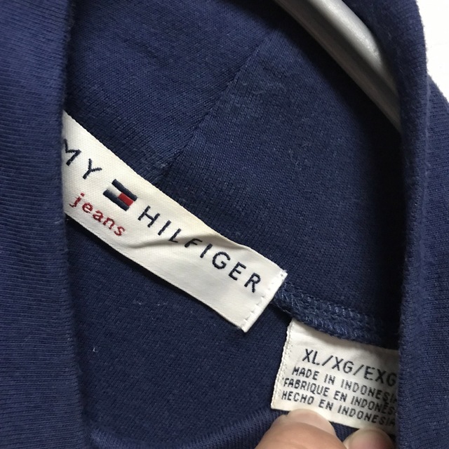 TOMMY HILFIGER(トミーヒルフィガー)の【希少】トミーヒルフィガー TOMMY ロンT タートルネック ボーダー XL レディースのトップス(Tシャツ(長袖/七分))の商品写真