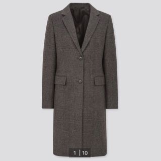 ユニクロ(UNIQLO)のSALE ユニクロ　ウールカシミヤチェスターコート　ダークグレー　S(チェスターコート)